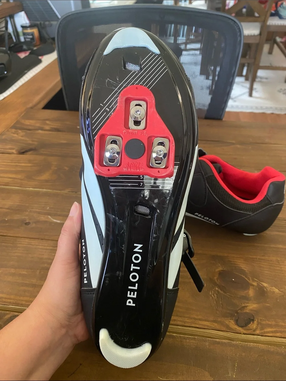 Peloton Men’s Black and Red Peloton Cycling Shoes with Secure Buckle